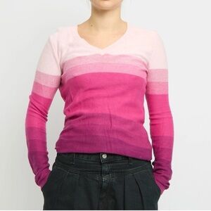 Tommy Hilfiger Women's Small Sweater Pink Ombre stripe